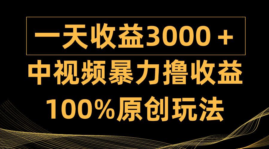 (9696期)中视频暴力撸收益，日入3000＋，100%原创玩法，小白轻松上手多种变现方式-爱我搜(25so)资源网