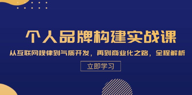 个人品牌构建实战课：从互联网规律到气质开发，再到商业化之路，全程解析-爱我搜(25so)资源网