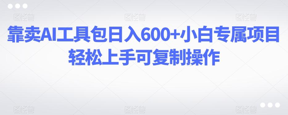 靠卖AI工具包日入600+小白专属项目轻松上手可复制操作-爱我搜(25so)资源网