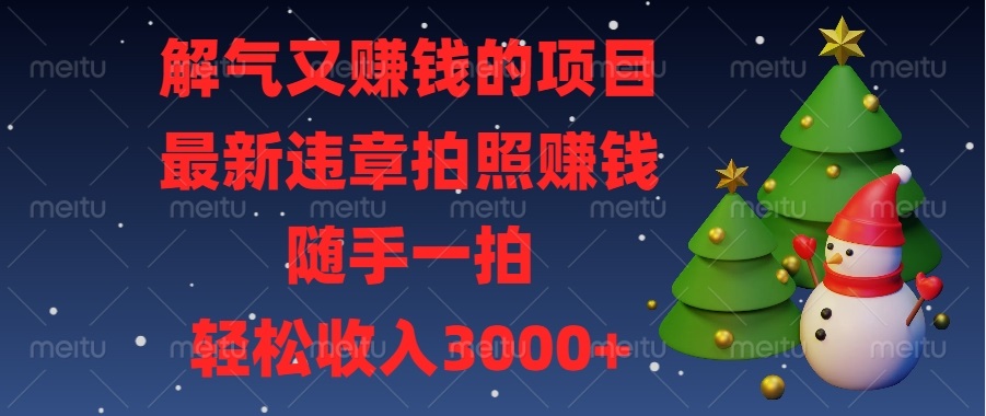 解气又赚钱的项目，最新违章拍照赚钱，随手一拍，轻松收入3000+-爱我搜(25so)资源网