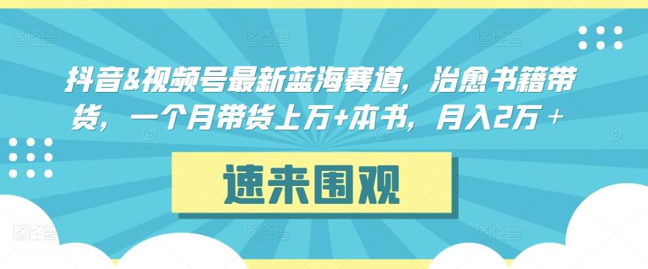 抖音&视频号最新蓝海赛道，治愈书籍带货，一个月带货上万+本书，月入2万＋【揭秘】-爱我搜(25so)资源网