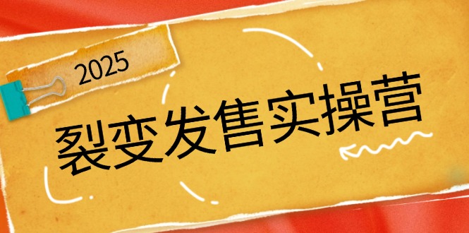 裂变发售实操营，全景解析裂变逻辑，打造动销新玩法，助力私域流量引爆-爱我搜(25so)资源网