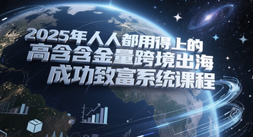 2025年人人都用得上的高含金量跨境出海成功致富系统课程-爱我搜(25so)资源网