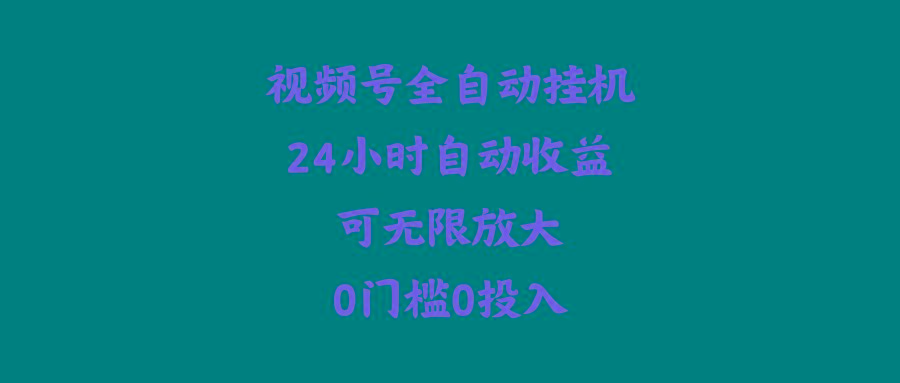 (10031期)视频号全自动挂机，24小时自动收益，可无限放大，0门槛0投入-爱我搜(25so)资源网