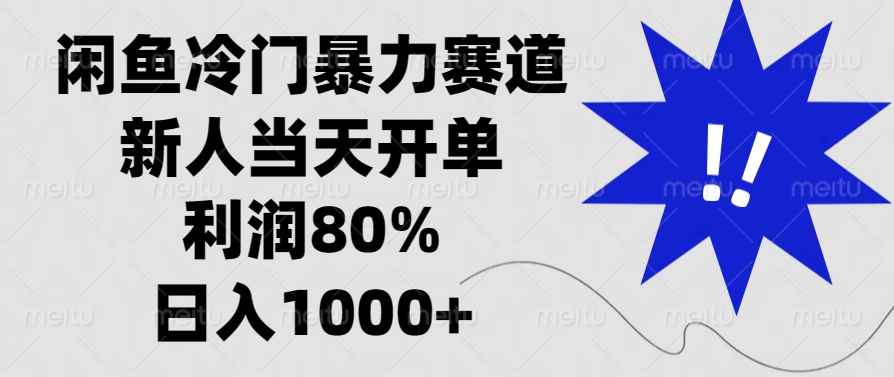 闲鱼冷门暴力赛道，新人当天开单，利润80%，日入1000+-爱我搜(25so)资源网