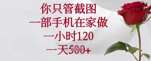 你只管截图，一部手机在家做，一小时120.一天5张【揭秘】-爱我搜(25so)资源网