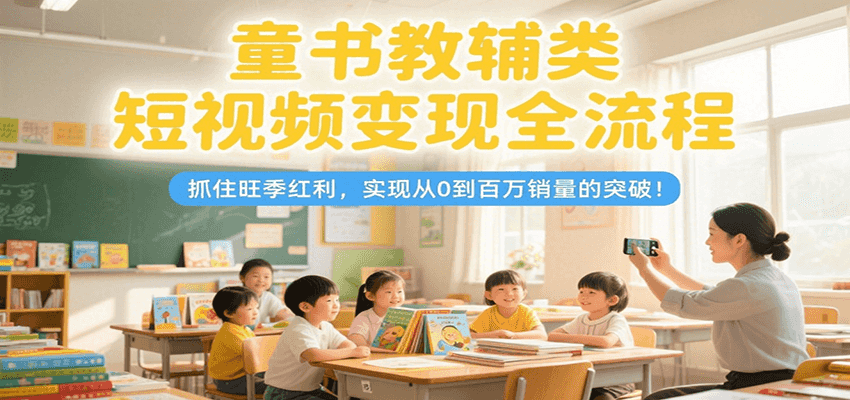 童书教辅类短视频变现全流程，抓住旺季红利，实现从0到百万销量的突破！-爱我搜(25so)资源网