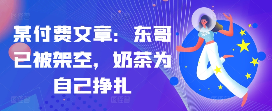 某付费文章：东哥已被架空，奶茶为自己挣扎!!-爱我搜(25so)资源网