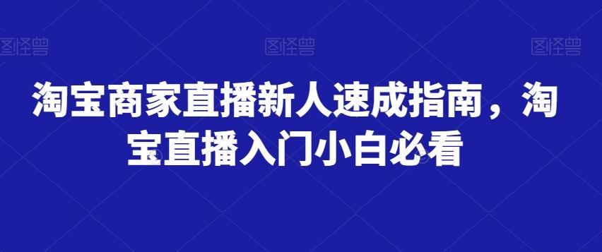 淘宝商家直播新人速成指南，淘宝直播入门小白必看-爱我搜(25so)资源网