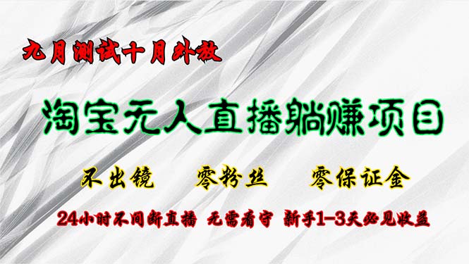 淘宝无人直播最新玩法，九月测试十月外放，不出镜零粉丝零保证金，24小…-爱我搜(25so)资源网