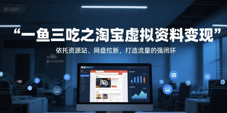 一鱼三吃之淘宝虚拟资料变现，依托资源站、网盘拉新，打造流量的强闭环-爱我搜(25so)资源网