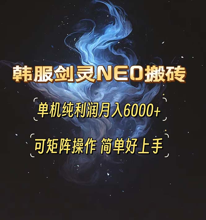 韩服剑灵NEO搬砖攻略，单机纯利润月入6000+ 可矩阵操作，简单好上手。-爱我搜(25so)资源网