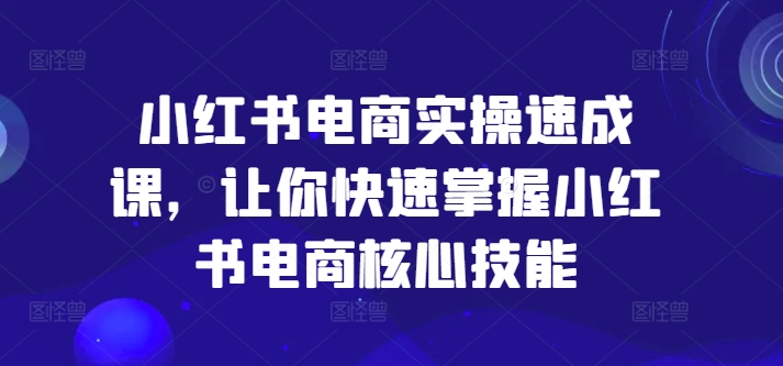 小红书电商实操速成课，让你快速掌握小红书电商核心技能-爱我搜(25so)资源网