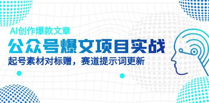 公众号爆文项目实战，AI创作爆款文章，起号素材对标赠(附赛道AI提示词-爱我搜(25so)资源网