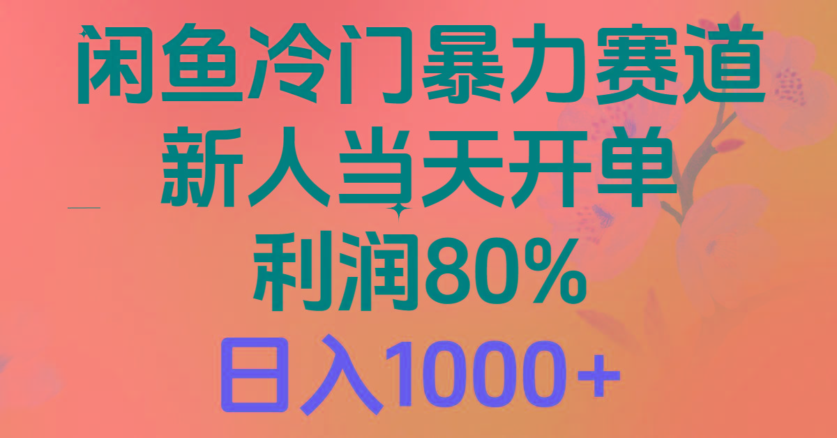2024闲鱼冷门暴力赛道，新人当天开单，利润80%，日入1000+-爱我搜(25so)资源网