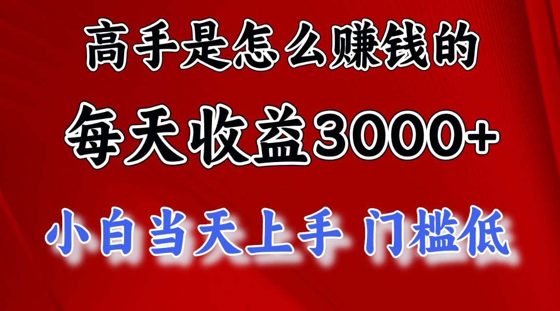 高手是怎么赚钱的，一天收益3000+ 这是穷人逆风翻盘的一个项目，非常稳…-爱我搜(25so)资源网