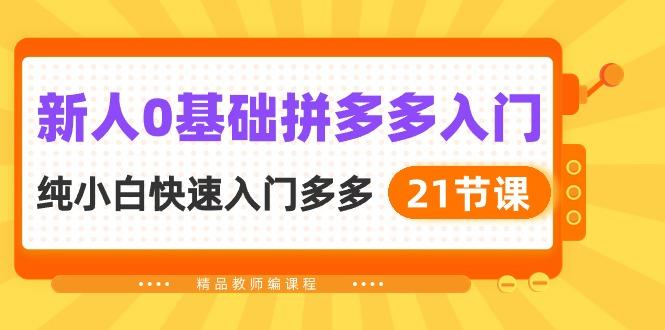 新人0基础拼多多入门，​纯小白快速入门多多(21节课-爱我搜(25so)资源网