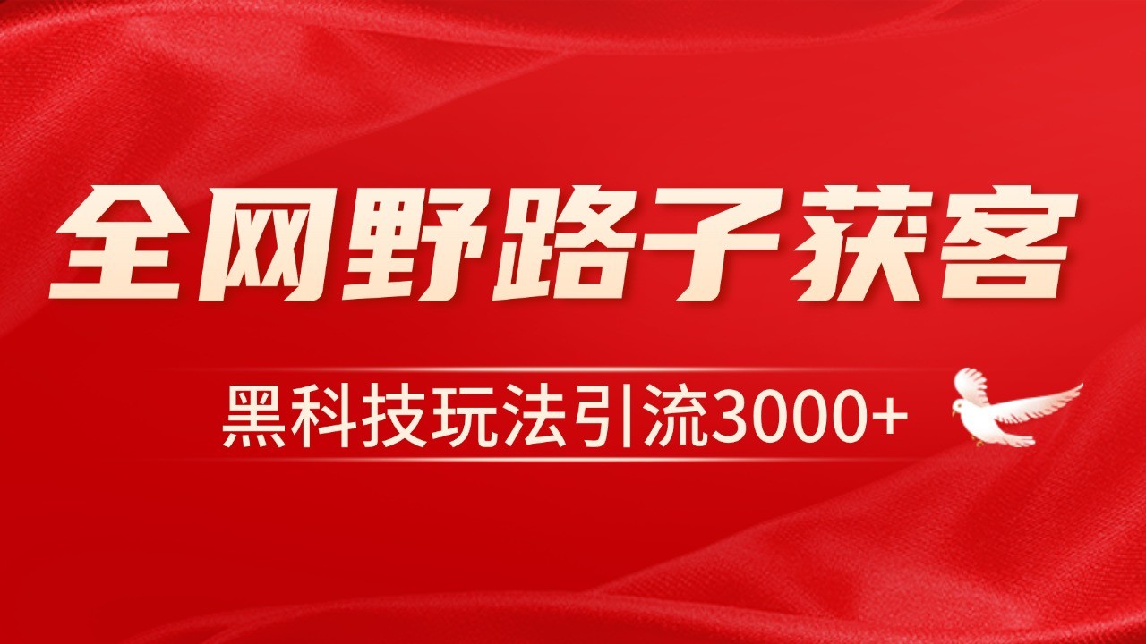 电商引流获客野路子全平台暴力截流获客日引500+-爱我搜(25so)资源网