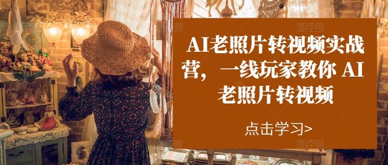 AI老照片转视频实战营，一线玩家教你AI老照片转视频-爱我搜(25so)资源网