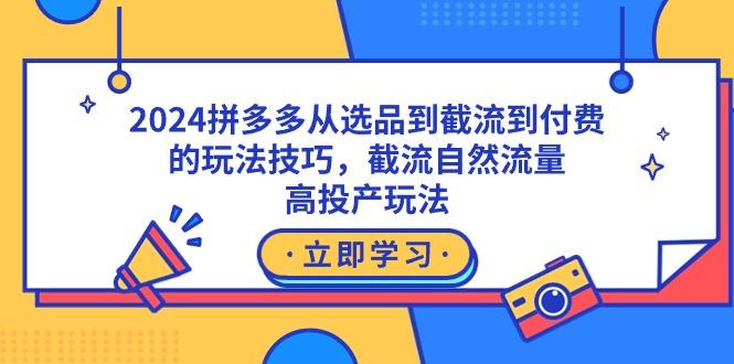 2024拼多多从选品到截流到付费的玩法技巧，截流自然流量玩法，高投产玩法-爱我搜(25so)资源网