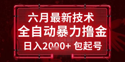 六月最新技术全自动暴力撸金，稳定日入2k+包起号，长期稳定【揭秘】-爱我搜(25so)资源网