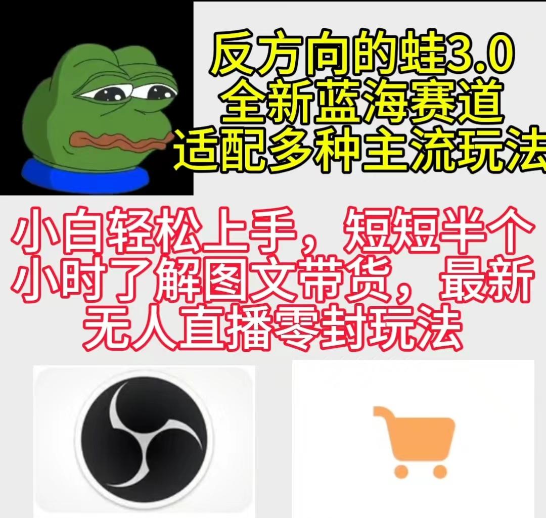 (9485期)反方向的蛙3.0，图文最新玩法，变现多元化，新蓝海项目，小白轻松上手-爱我搜(25so)资源网