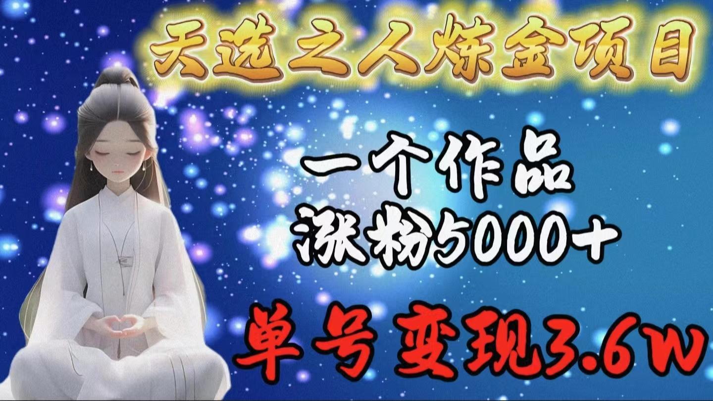 (9693期)天选之人炼金项目，一个作品涨粉5000+，单号变现3.6w-爱我搜(25so)资源网