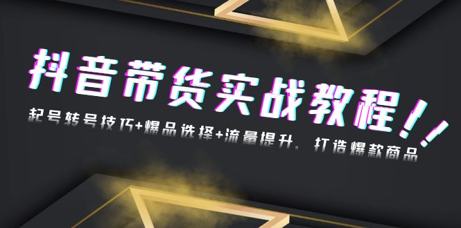 抖音带货实战教程：起号转号技巧+爆品选择+流量提升，打造爆款商品-爱我搜(25so)资源网
