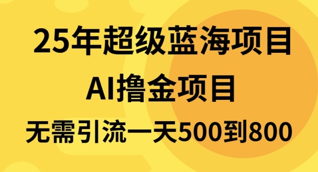 25年超级蓝海项目一天800+，半搬砖项目，不需要引流-爱我搜(25so)资源网