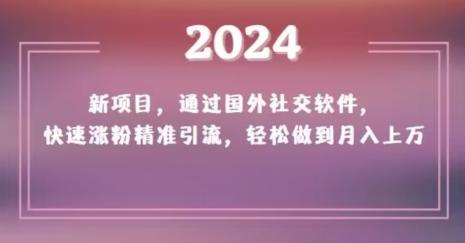 2024新项目，通过国外社交软件，快速涨粉精准引流，轻松做到月入上万【揭秘】-爱我搜(25so)资源网