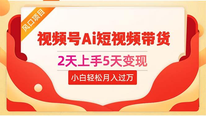 2天上手5天变现视频号Ai短视频带货0粉丝0基础小白轻松月入过万-爱我搜(25so)资源网