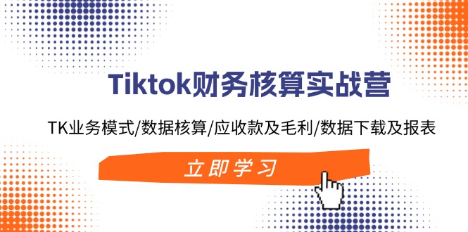 Tiktok财务核算实战营：TK业务模式/数据核算/应收款及毛利/数据下载及报表-爱我搜(25so)资源网