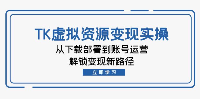 TK虚拟资料变现实操：从下载部署到账号运营，解锁变现新路径-爱我搜(25so)资源网
