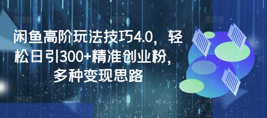 闲鱼高阶玩法技巧4.0，轻松日引300+精准创业粉，多种变现思路-爱我搜(25so)资源网