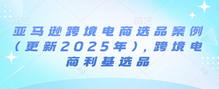 亚马逊跨境电商选品案例(更新2025年3月)，跨境电商利基选品-爱我搜(25so)资源网