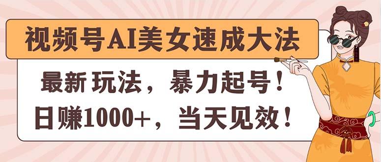 视频号AI美女速成大法，暴力起号，日赚1000+，当天见效-爱我搜(25so)资源网