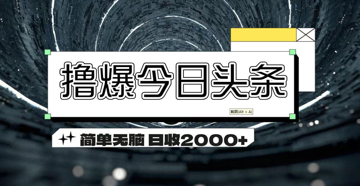 撸爆今日头条 简单无脑操作 日收2000+-爱我搜(25so)资源网