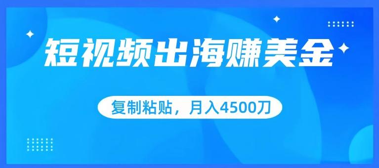短视频出海赚美金，复制粘贴批量操作，小白轻松掌握，月入4500美刀【揭秘】-爱我搜(25so)资源网