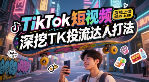 TikTok短视频带货线上课，深挖TK投流达人打法-爱我搜(25so)资源网