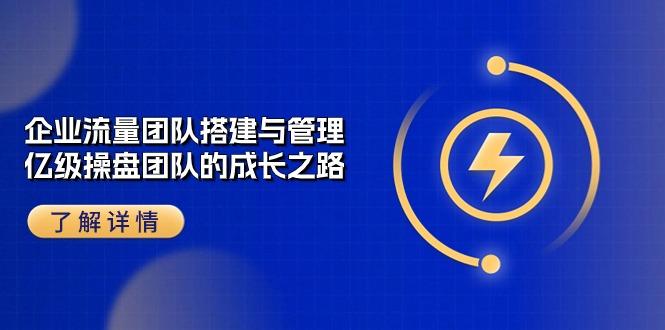 企业 流量团队-搭建与管理，亿级 操盘团队的成长之路(28节课-爱我搜(25so)资源网