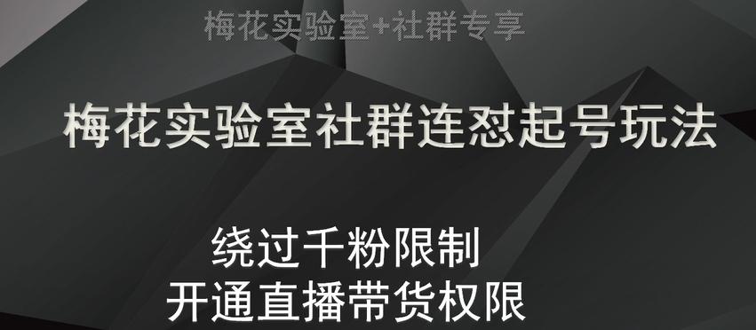 梅花实验室社群连怼起号玩法，视频号绕过千粉限制，开通直播带货权限【揭秘】-爱我搜(25so)资源网