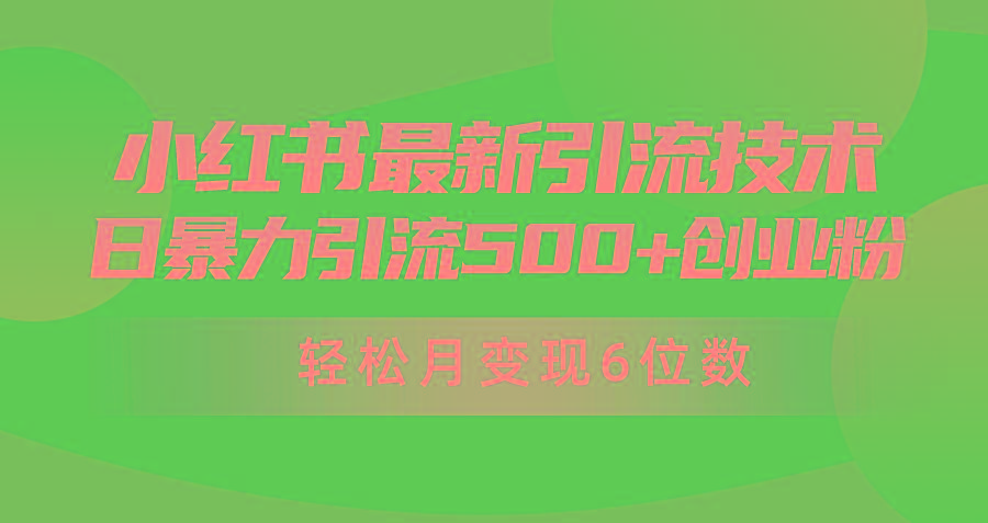 (9871期)日引500+月变现六位数24年最新小红书暴力引流兼职粉教程-爱我搜(25so)资源网