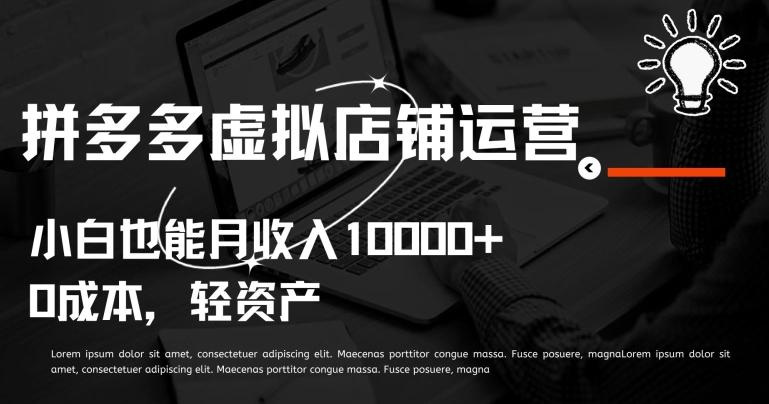 拼多多虚拟店铺运营小白也能月收入10000+【揭秘】-爱我搜(25so)资源网