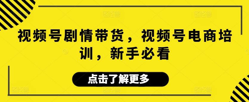 视频号剧情带货，视频号电商培训，新手必看-爱我搜(25so)资源网