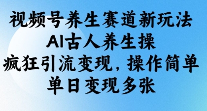 视频号养生赛道新玩法，AI古人养生操，疯狂引流变现，操作简单，单日变现多张-爱我搜(25so)资源网