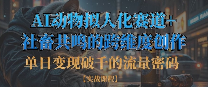 单日变现破千的流量密码，AI动物拟人化赛道+社畜共鸣的跨维度创作-爱我搜(25so)资源网