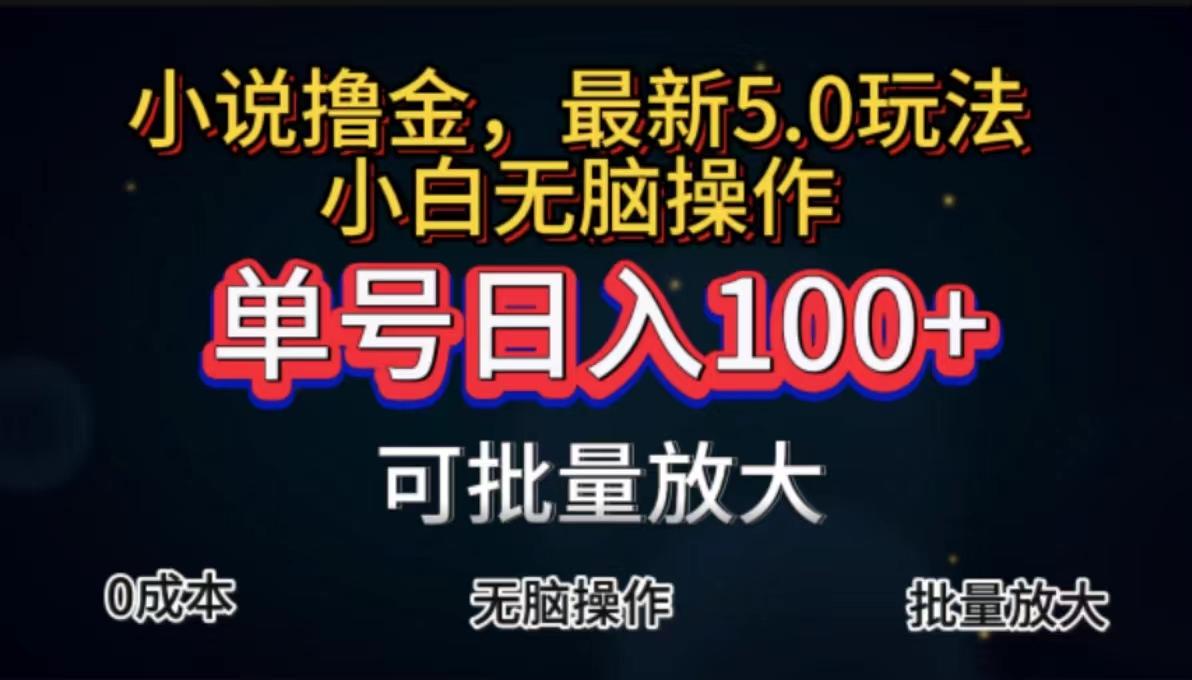 全自动小说撸金，单号日入100+小白轻松上手，无脑操作-爱我搜(25so)资源网