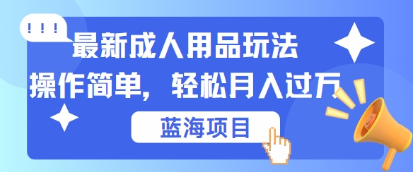 最新成人用品项目玩法，操作简单，动动手，轻松日入几张【揭秘】-爱我搜(25so)资源网