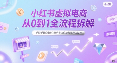 小红书虚拟电商从0到1全流程拆解，手把手教你复制，新手小白也能轻松月入过W-爱我搜(25so)资源网