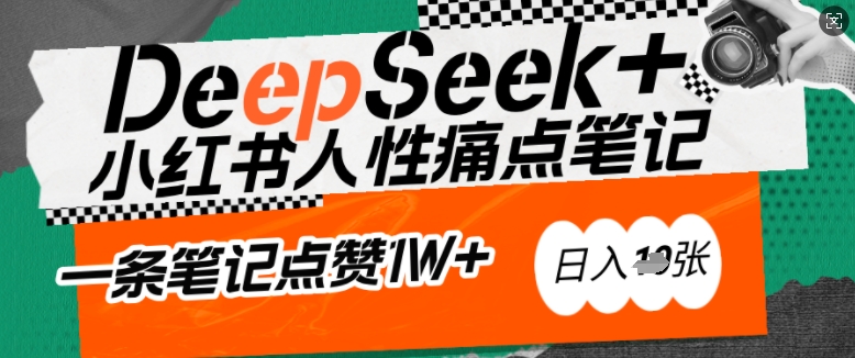 AI赋能小红书爆款秘籍：用DeepSeek轻松抓人性痛点，小白也能写出点赞破万的吸金笔记，日入多张-爱我搜(25so)资源网